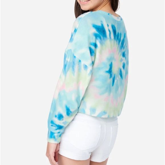 Lightweight Tie-Dye Hacci Cropped Pullover M(10) - Picture 2 of 2